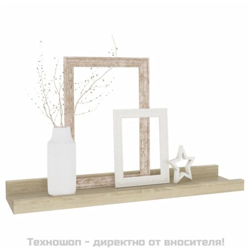 Стенни рафтове, 2 бр., дъб сонома, 40x9x3 см