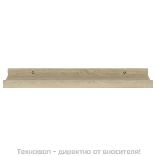 Стенни рафтове, 2 бр., дъб сонома, 40x9x3 см