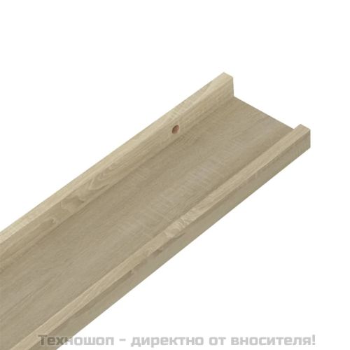 Стенни рафтове, 2 бр., дъб сонома, 40x9x3 см