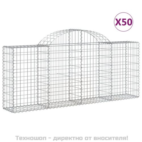 Габионни кошници арка 50 бр 200x30x80/100 см поцинковано желязо