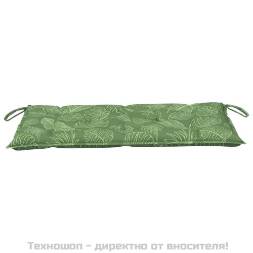 Възглавница за градинска пейка с листа 100x50x7 см оксфорд плат