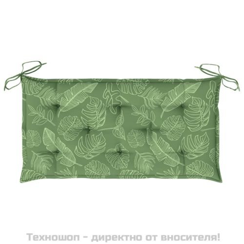 Възглавница за градинска пейка с листа 100x50x7 см оксфорд плат