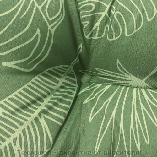 Възглавница за градинска пейка с листа 100x50x7 см оксфорд плат