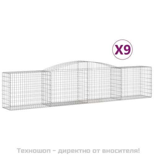 Габионни кошници арка 9 бр 400x50x80/100 см поцинковано желязо