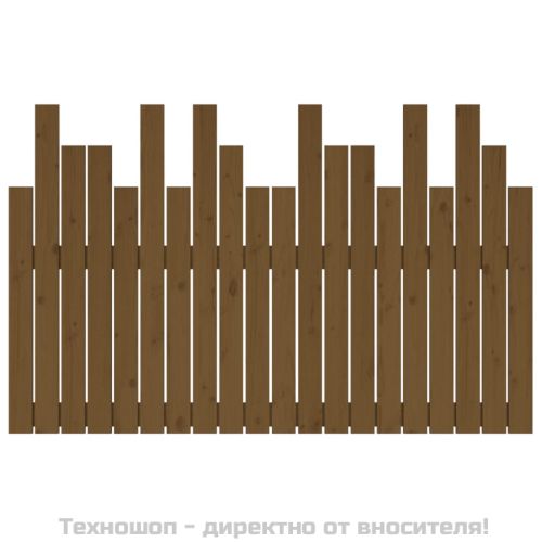 Стенна табла за спалня, меденокафява, 127,5x3x80 см, бор масив