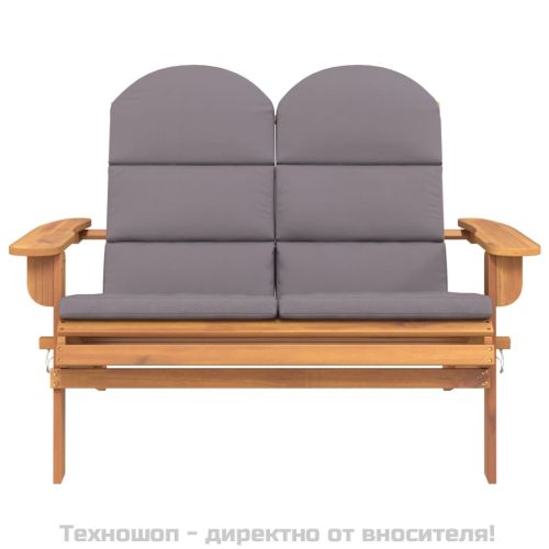 Градинска пейка Адирондак с възглавници, 126 см, акация масив