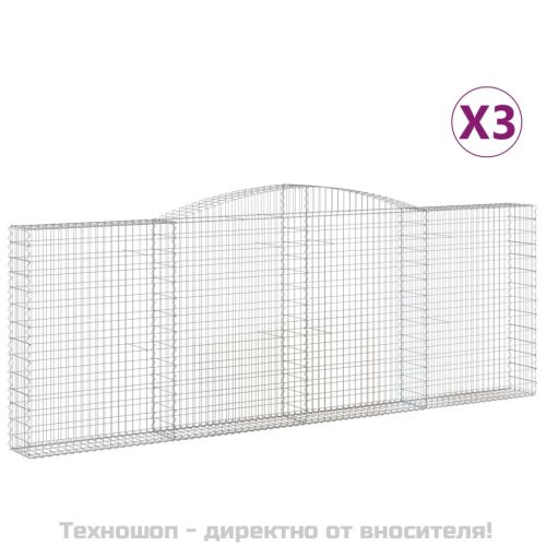 Габионни кошници арка 3 бр 400x30x140/160 см поцинковано желязо
