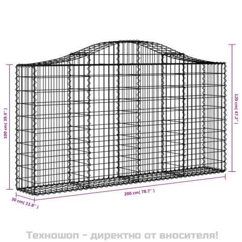 Габионни кошници арка 12 бр 200x30x100/120см поцинковано желязо