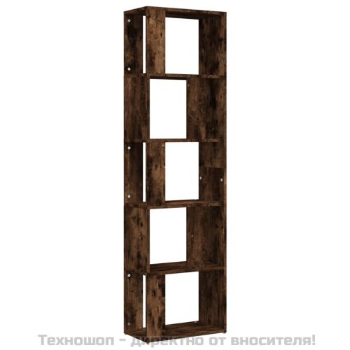 Библиотека, опушен дъб, 45x24x160 см, инженерно дърво