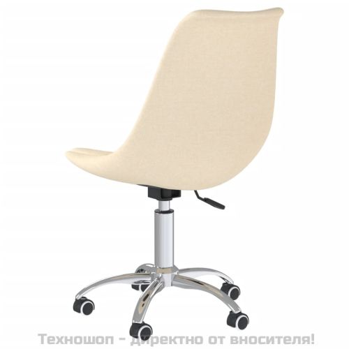 Въртящи се трапезни столове, 4 бр, кремави, текстил