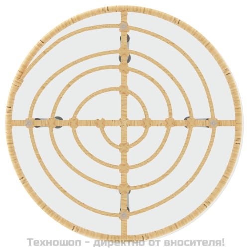 Трапезна маса Ø50 см закалено стъкло и стомана