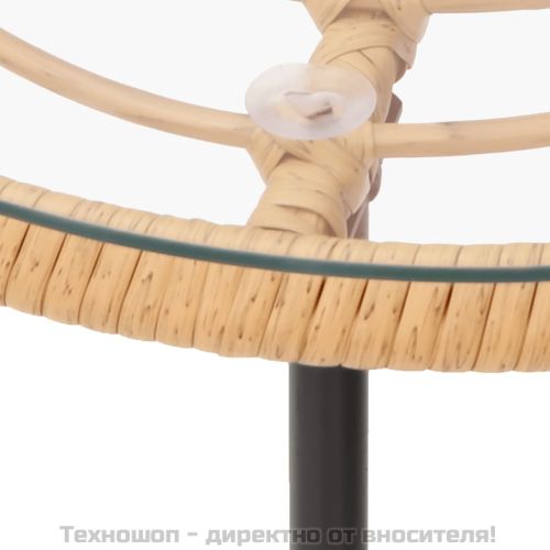 Трапезна маса Ø50 см закалено стъкло и стомана