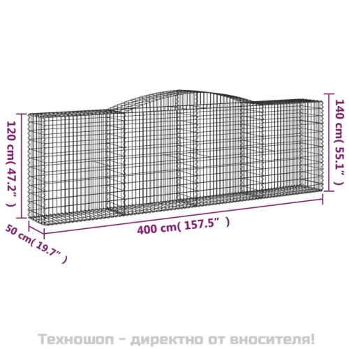 Габионни кошници арка 7 бр 400x50x120/140 см поцинковано желязо