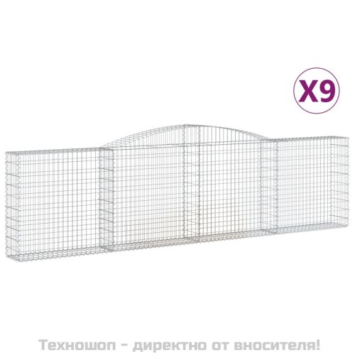 Габионни кошници арка 9 бр 400x30x100/120 см поцинковано желязо