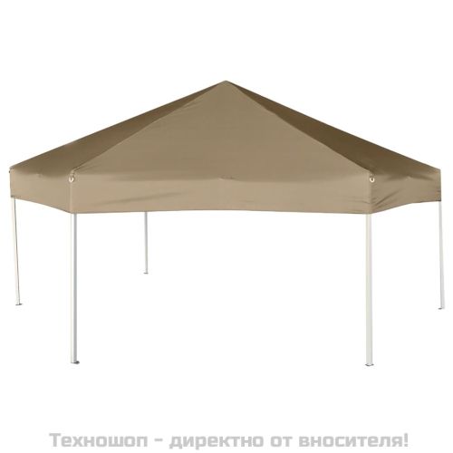 Шестоъгълна pop-up шатра със стени 3,6x3,1 м таупе 220 г/м²