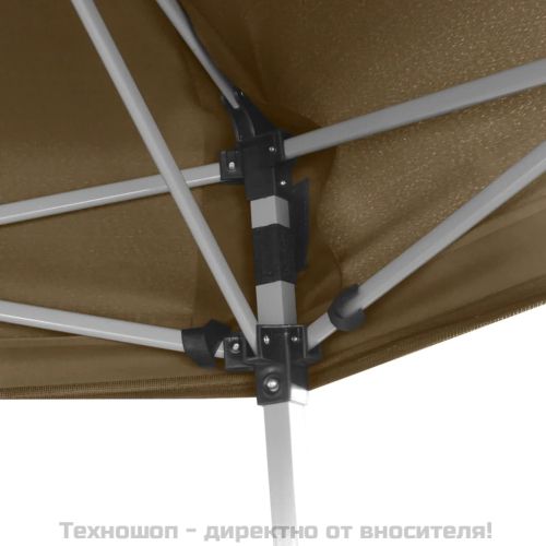 Шестоъгълна pop-up шатра със стени 3,6x3,1 м таупе 220 г/м²