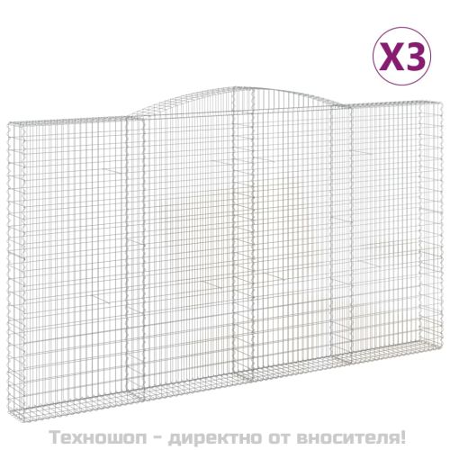 Габионни кошници арка 3 бр 400x30x220/240 см поцинковано желязо