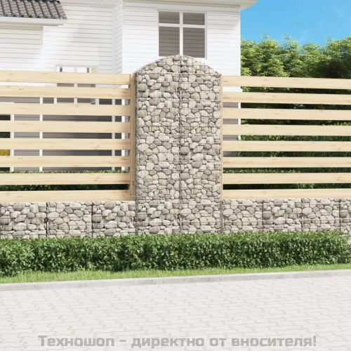 Дъговидна габионна кошница 100x30x220/240 см поцинковано желязо