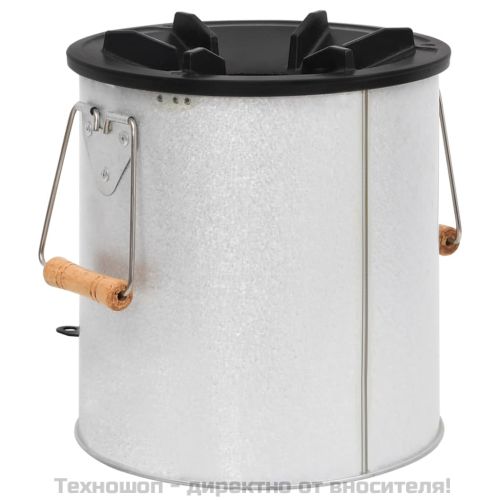 Къмпинг печка на дърва, сребриста, 45x25x26 см стомана
