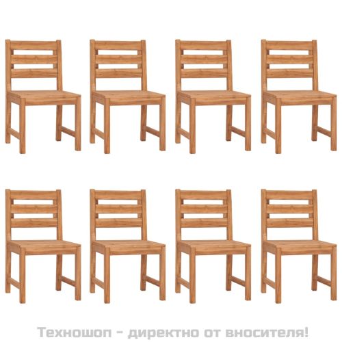 Градински столове, 8 бр, тиково дърво масив