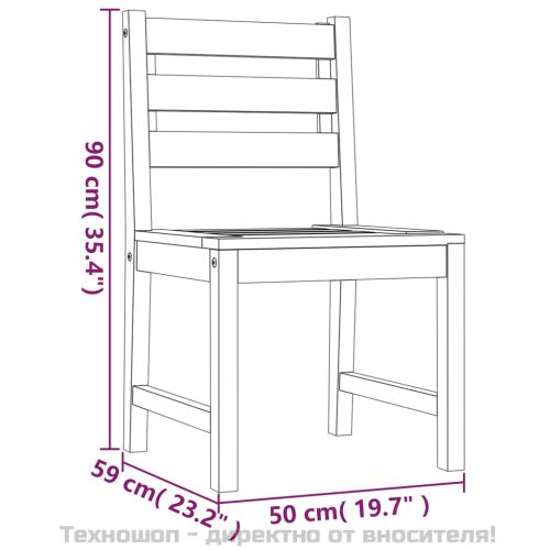 Градински столове, 8 бр, тиково дърво масив