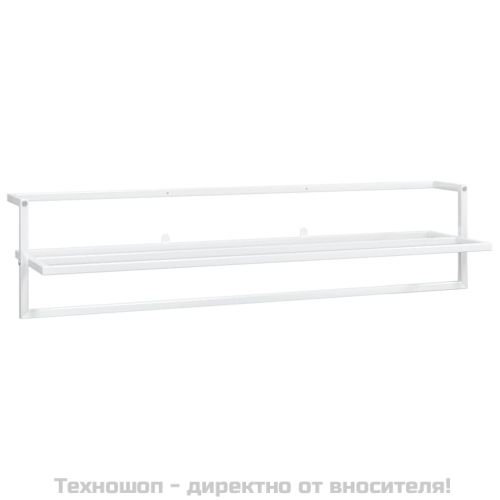 Поставка за кърпи, бяла, 95x25x22 см, желязо