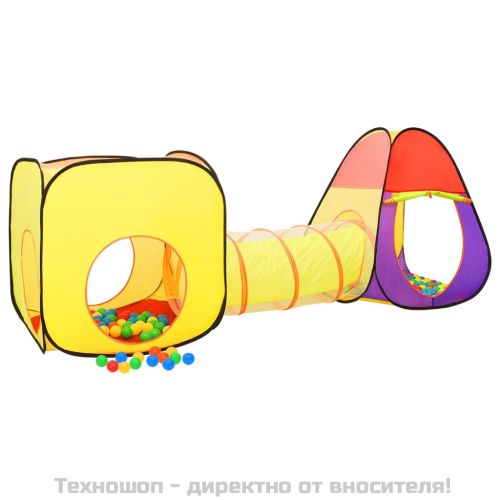 Детска палатка за игра с 250 многоцветни топки 255x80x100 см