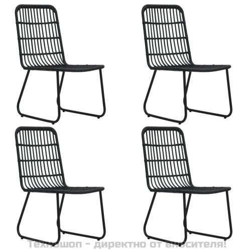 Градински трапезен комплект, 5 части, полиратан и стъкло