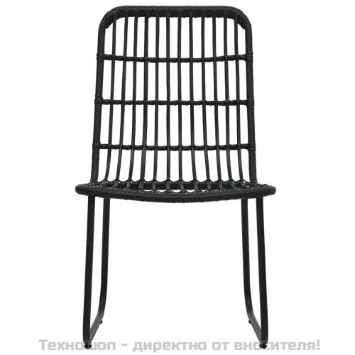 Градински трапезен комплект, 5 части, полиратан и стъкло