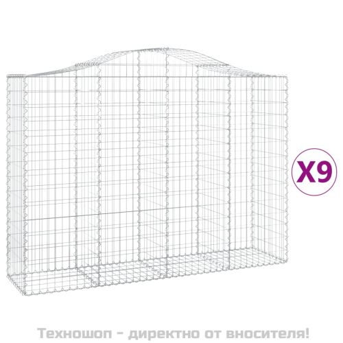 Габионни кошници арка 9 бр 200x50x140/160 см поцинковано желязо