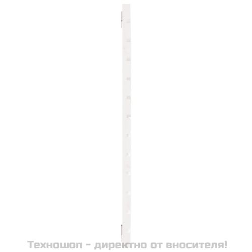 Стенна табла за спалня, бяла, 81x3x91,5 см, борово дърво масив