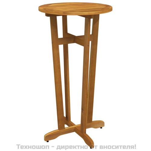 Градинска бар маса Ø60x105 см масивна акация