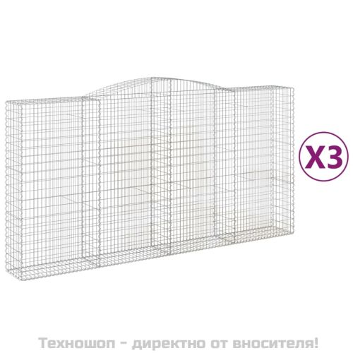 Габионни кошници арка 3 бр 400x50x200/220 см поцинковано желязо
