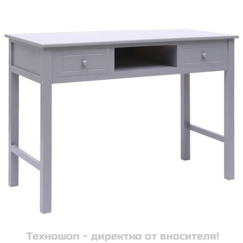 Бюро, сиво, 108x45x76 см, масивна дървесина пауловния