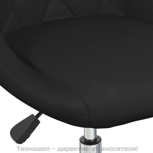 Въртящи се трапезни столове, 6 бр, черни, изкуствена кожа