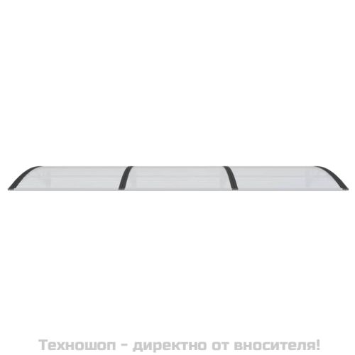 Навес за врата, черен, 300x100 см, поликарбонат