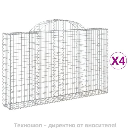 Габионни кошници арка 4 бр 200x30x120/140см поцинковано желязо