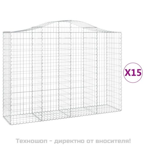 Габионни кошници арка 15 бр 200x50x140/160см поцинковано желязо