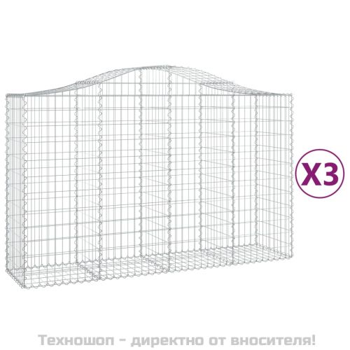Габионни кошници арка 3 бр 200x50x120/140см поцинковано желязо