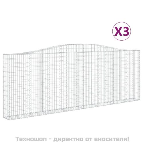 Габионни кошници арка 3 бр 400x30x140/160 см поцинковано желязо