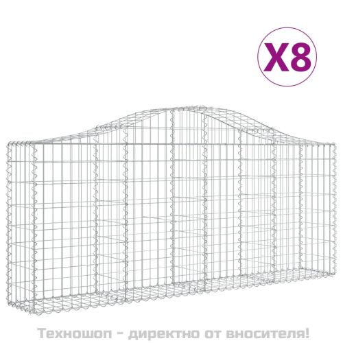 Габионни кошници арка 8 бр 200x30x80/100 см поцинковано желязо