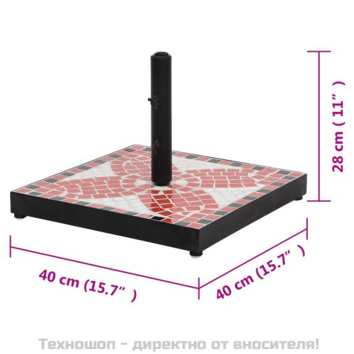 Основа за чадър, теракота и бяло, квадратна, 12 кг
