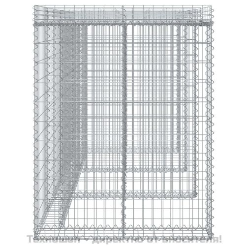 Габион стена за кофа за боклук 270x91x120 см поцинковано желязо