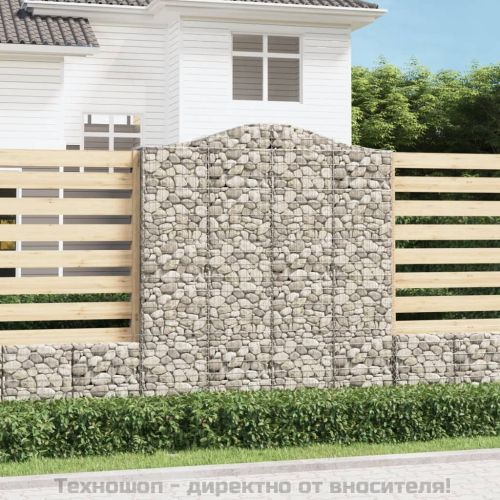 Дъговидна габионна кошница 200x30x220/240 см поцинковано желязо