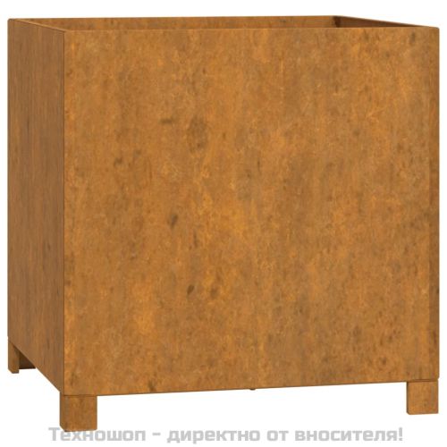 Кашпи с крака, 2 бр, ръждиво, 50x50x50 см, кортенова стомана