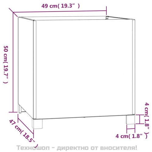 Кашпи с крака, 2 бр, ръждиво, 50x50x50 см, кортенова стомана
