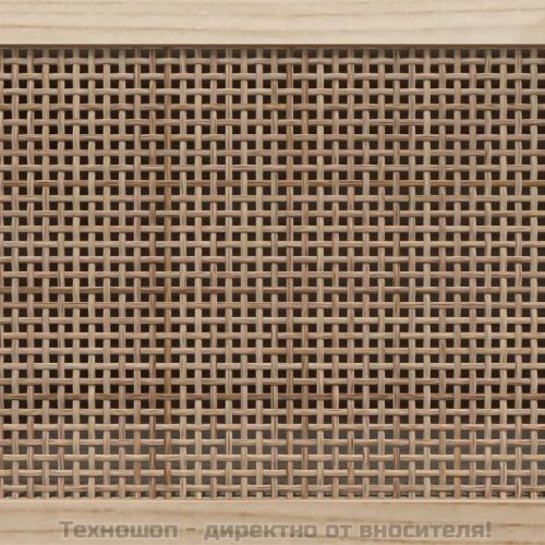 ТВ шкаф, черен, 105x30x40 см, бор масив и естествен ратан