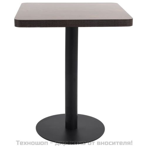 Бистро маса, тъмнокафява, 60x60 см, МДФ