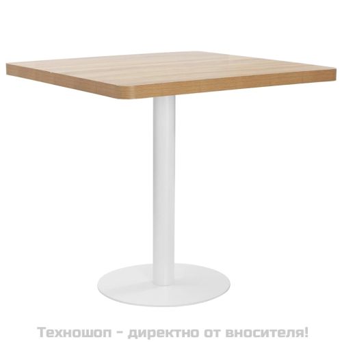 Бистро маса, светлокафява, 80x80 см, МДФ