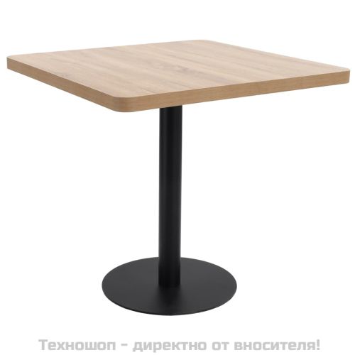 Бистро маса, светлокафява, 80x80 см, МДФ